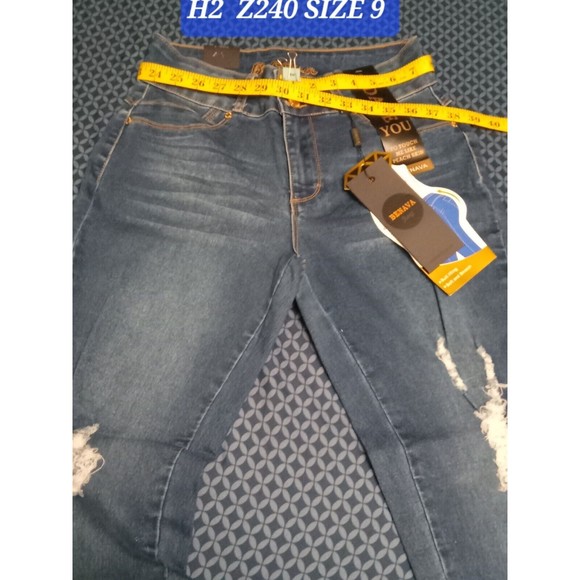 JEANS STRETCH DENIM BLUE  H2 Z240 SIZE 9 STRETCH , WAIST 31, REGULAR SIZE - Picture 1 of 12